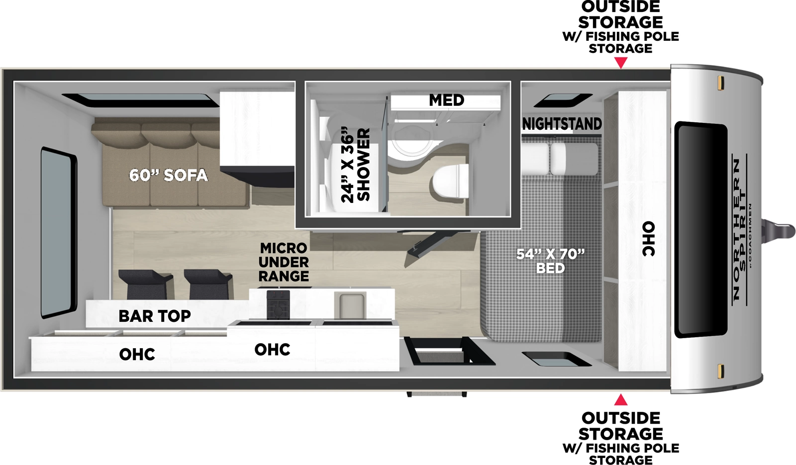 Northern Spirit Bijou 15RLB Floorplan